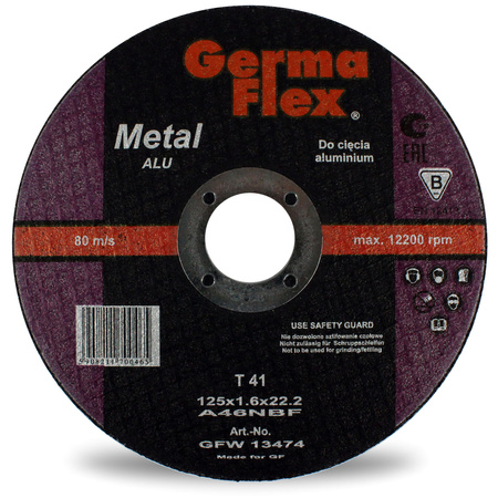 TARCZA DO CIĘCIA ALUMINIUM 125 x 1,6 Germaflex x10