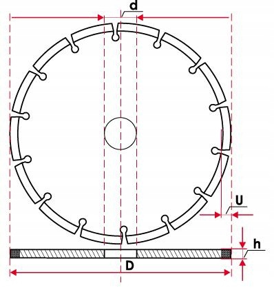 TARCZA DIAMENTOWA SEGMENT 300 x 25.4 x 15mm I-VIS