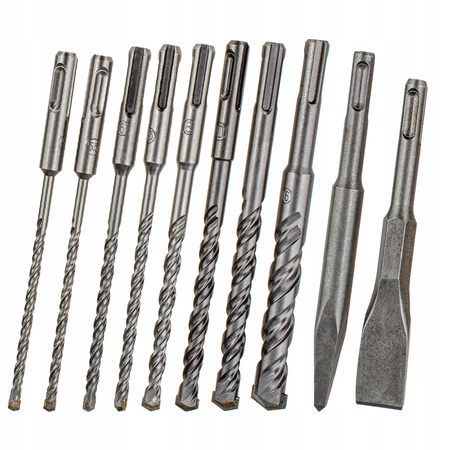 ZESTAW DŁUT I WIERTEŁ SDS PLUS 10 EL. WIERTŁO