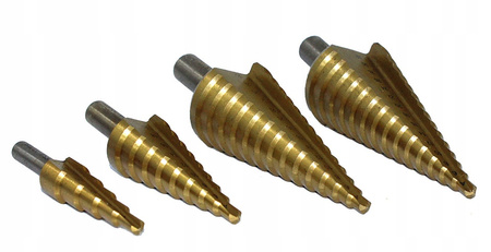 ZESTAW WIERTŁO STOPNIOWE STOŻKOWE TYTAN 4-32mm 4el