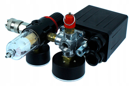 WYŁĄCZNIK Z ODWADNIACZEM CIŚNIENIOWY 12BAR CAL DO KOMPRESORA 230V PRESOSTAT