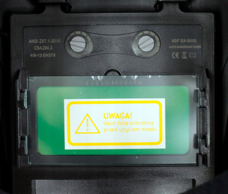 PRZYŁBICA SPAWALNICZA MASKA SAMOŚCIEMNIAJĄCA