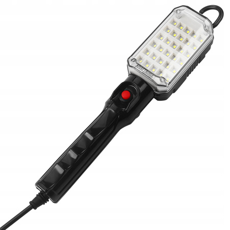 Latarka warsztatowa Lampka LED 15W - 30 diod, hak, magnes, przewód 5m