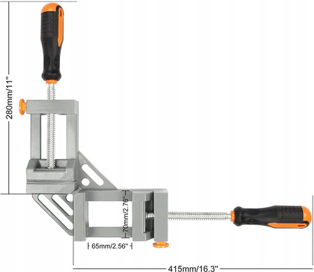 ŚCISK STOLARSKI KĄTOWY KRZYŻOWY IMADŁO 90st 65mm