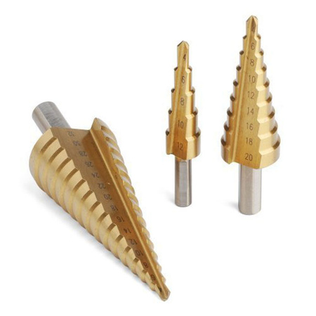 ZESTAW WIERTŁO STOPNIOWE STOŻKOWE HSS TYTAN 4-32mm