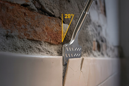 Dłuto podgięte SDS Plus 165x75 mm - do skuwania płytek i tynku