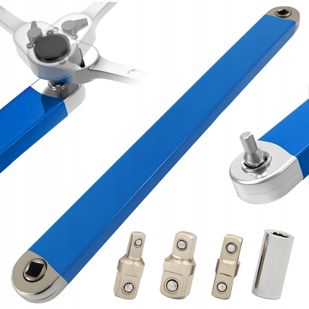 Klucz przekładniowy przedłużający grzechotkę adapter 3 szt. 1/4" 3/8" 1/2"