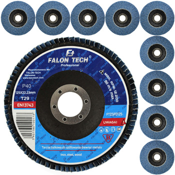 TARCZA DO SZLIFOWANIA CYRKONOWA INOX 125 P40 10SZT