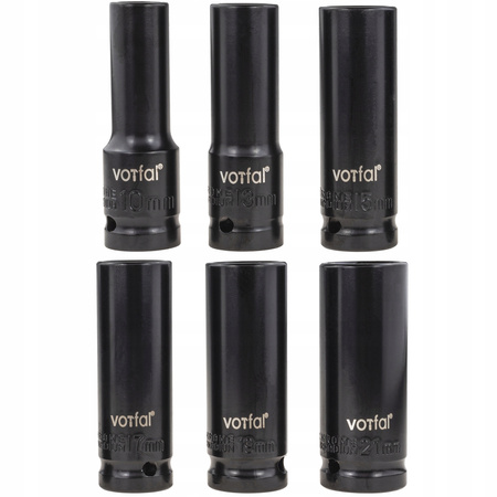 ZESTAW NASADEK UDAROWYCH 1/2" 10-21 MM DŁUGIE