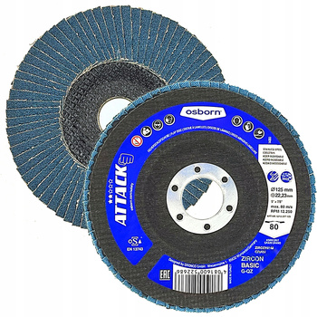 OSBORN ATTACK ZIRCON TARCZA LISTKOWA LAMELKOWA CYRKONOWA INOX 125mm GR80