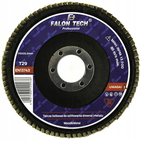 TARCZA LAMELKOWA LISTKOWA SZLIFOWANIA 115 GR 36 FT