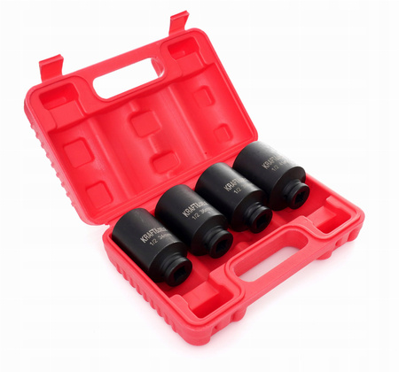 Nasadki udarowe 1/2" 12-kątne 34 36 38 41 mm komplet 4 szt CrMo