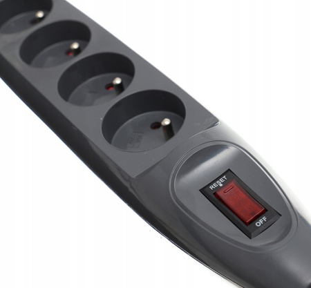 PRZEDŁUŻACZ 5 GNIAZD WYŁĄCZNIK LISTWA ZASILACZ 3m