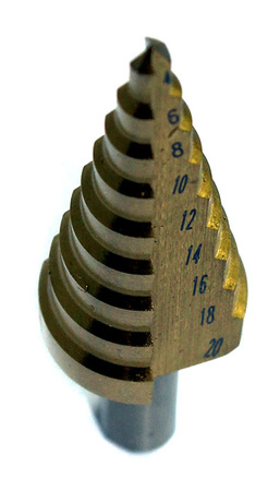 WIERTŁO STOPNIOWE STOŻKOWE 4-20 mm HSS+TYTAN PROFI