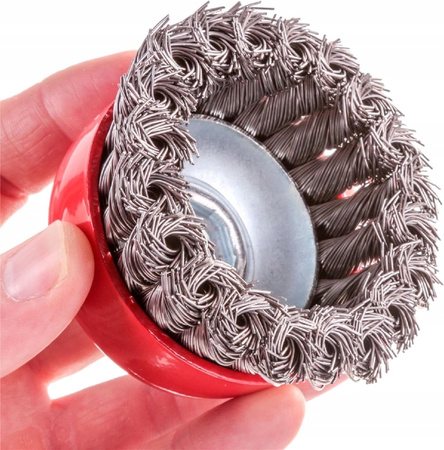 SZCZOTKA DRUCIANA 65 mm M14 DRUT STALOWY SKRĘCANY