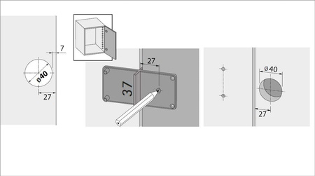 SZABLON DO MONTAŻU ZAWIAS MEBLOWY 35-40mm