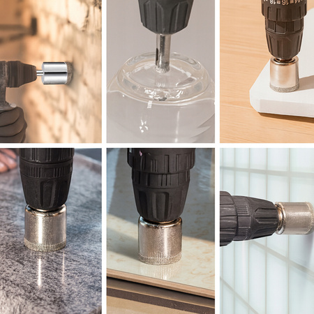 OTWORNICE DIAMENTOWE DO GRESU PŁYTEK SZKŁA 6-70MM ZESTAW 16 szt