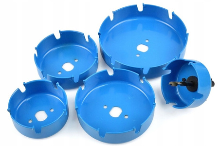 Zestaw Otwornic z Widią 5szt. Otwornica do Drewna Komplet Otwornic 64-127mm