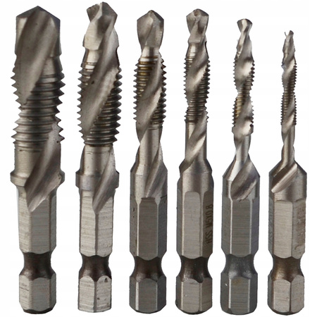 WIERTŁA GWINTUJĄCE HSS M3 - M10 GWINTOWNIKI 6 EL.