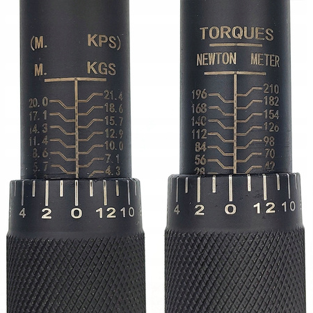 KLUCZ DYNAMOMETRYCZNY 1/2" 28-210NM METALOWY NASTAWNY DWUSTRONNY Z BLOKADĄ