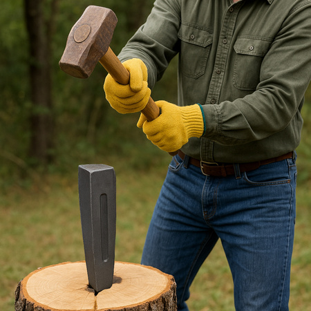 KLIN DO ROZŁUPYWANIA ŁUPANIA DREWNA DRZEWA OPAŁU STALOWY KOŁEK 1,35 KG