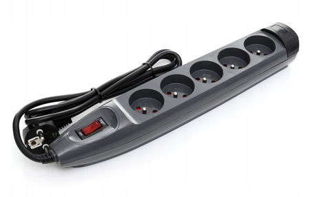 PRZEDŁUŻACZ 5 GNIAZD WYŁĄCZNIK LISTWA ZASILACZ 3m