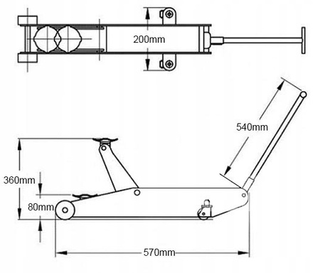 PODNOŚNIK SAMOCHODOWY LEWAREK ŻABA 2,5T NISKI GUMA