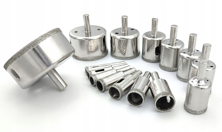 OTWORNICE DIAMENTOWE DO GRESU PŁYTEK SZKŁA 6-70MM ZESTAW 16 szt