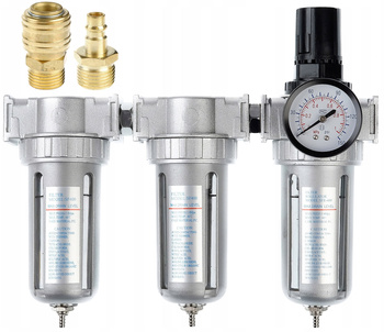 FILTR POWIETRZA ODWADNIACZ LAKIERNICZY REDUKTOR MANOMETR 1/2 SZYBKOZŁĄCZKI