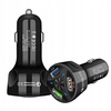 Ładowarka samochodowa QUICK CHARGE 3 porty USB LED