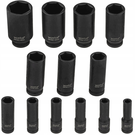 NASADKI UDAROWE NASADEK UDAROWYCH 1/2" CALA 10-32MM 6-KĄTNE 13EL CR-MO