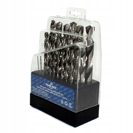 ZESTAW WIERTEŁ SZLIFOWANYCH HSS 25 szt. 1-13 mm