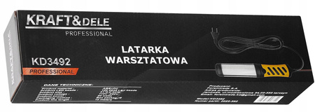 Latarka warsztatowa Lampka LED 20W - 100 diod, hak, magnes, przewód 10m