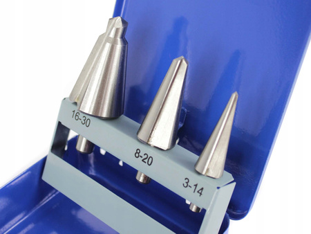 WIERTŁA STOŻKOWE BEZSTOPNIOWE 3-30 ZESTAW WIERTEŁ