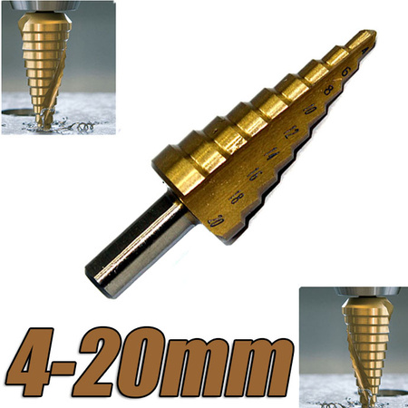 WIERTŁO STOPNIOWE STOŻKOWE 4-20 mm HSS+TYTAN PROFI
