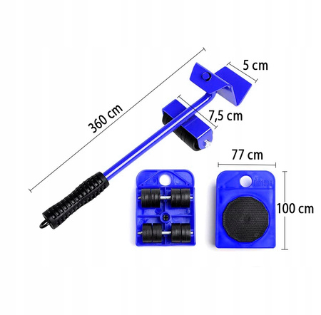 ZESTAW ROLKI DO TRANSPORTU PRZESUWANIA MEBLI 150kg