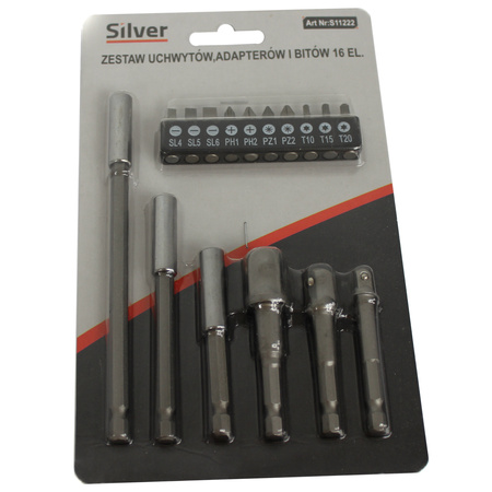 ZESTAW ADAPTERÓW DŁUGICH DO WIERTARKI 1/2 3/8 1/4