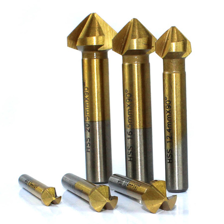 ZESTAW FREZ STOŻKOWY POGŁĘBIACZ FAZOWNIK 90st 6szt