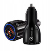 Ładowarka samochodowa QUICK CHARGE 2 porty USB LED