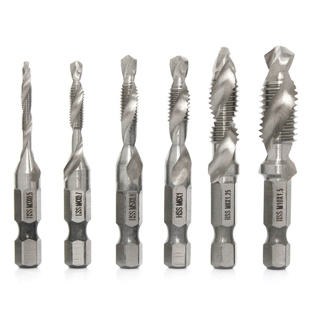WIERTŁA GWINTUJĄCE HSS M3 - M10 GWINTOWNIKI 6 EL.