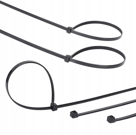 OPASKI ZACISKOWE KABLOWE TRYTKI UV CZARNE 4,8 X200