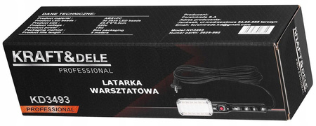 Latarka warsztatowa Lampka LED 15W - 30 diod, hak, magnes, przewód 5m