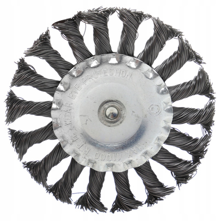 SZCZOTKA TARCZOWA PLECIONA Z TRZPIENIEM M6 100mm