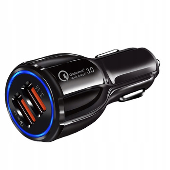 Ładowarka samochodowa QUICK CHARGE 2 porty USB LED