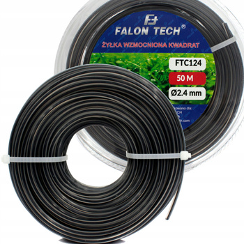 ŻYŁKA TNĄCA DO KOSY KWADRAT 2.4mm 50m ZBROJONA