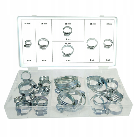 OPASKI ŚLIMAKOWE ZACISKOWE CYBANTY 26 szt 16-40mm
