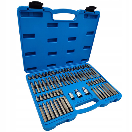 Zestaw bitów TORX HEX RIBE SPLINE 75el walizka stal CrV imbusy