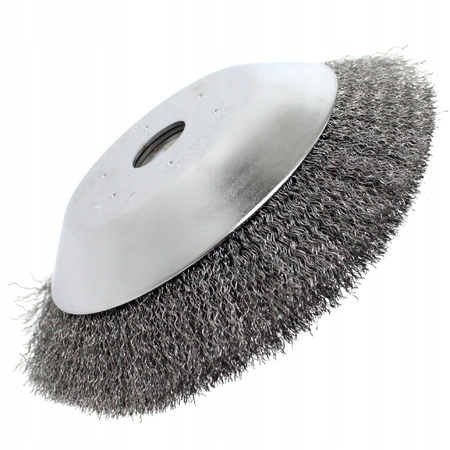 DRUCIAK TARCZA SZCZOTKA DRUCIANA KARBOWANA DO KOSY CHWASTY 200 x 25,4 mm