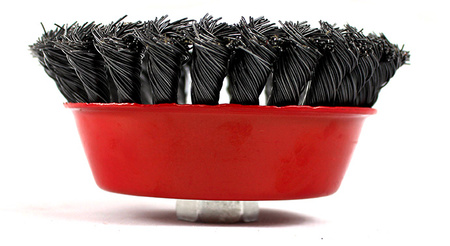 SZCZOTKA DRUCIANA 65 mm M14 DRUT STALOWY SKRĘCANY