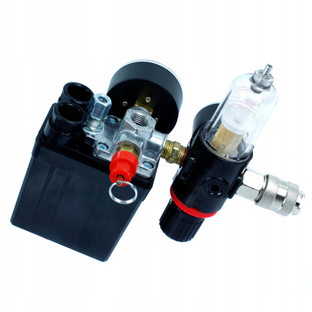 WYŁĄCZNIK Z ODWADNIACZEM CIŚNIENIOWY 12BAR CAL DO KOMPRESORA 230V PRESOSTAT